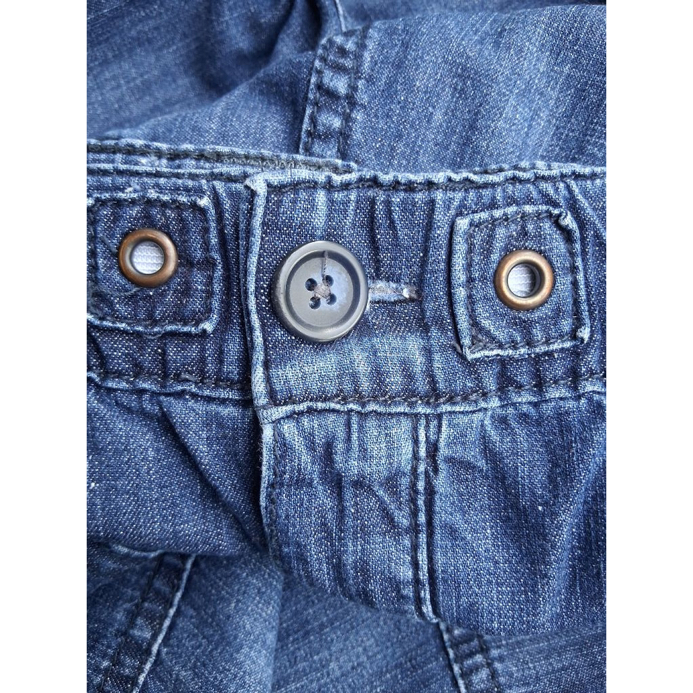 We The Free Blue Wide Leg Elastic Waistband Utility Cargo Jeans Large - Picture 12 of 13